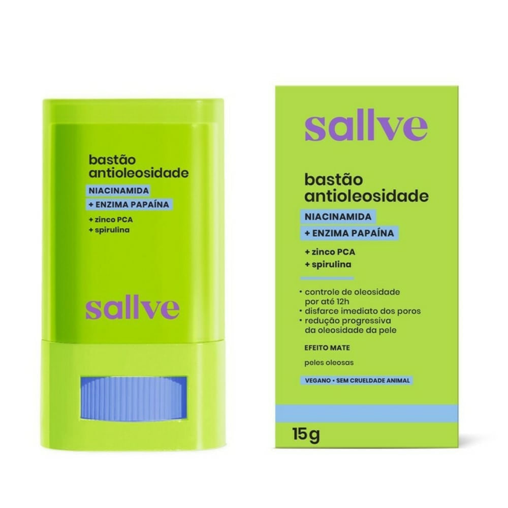 Miniatura Bastão Facial Antioleosidade Sallve 15g