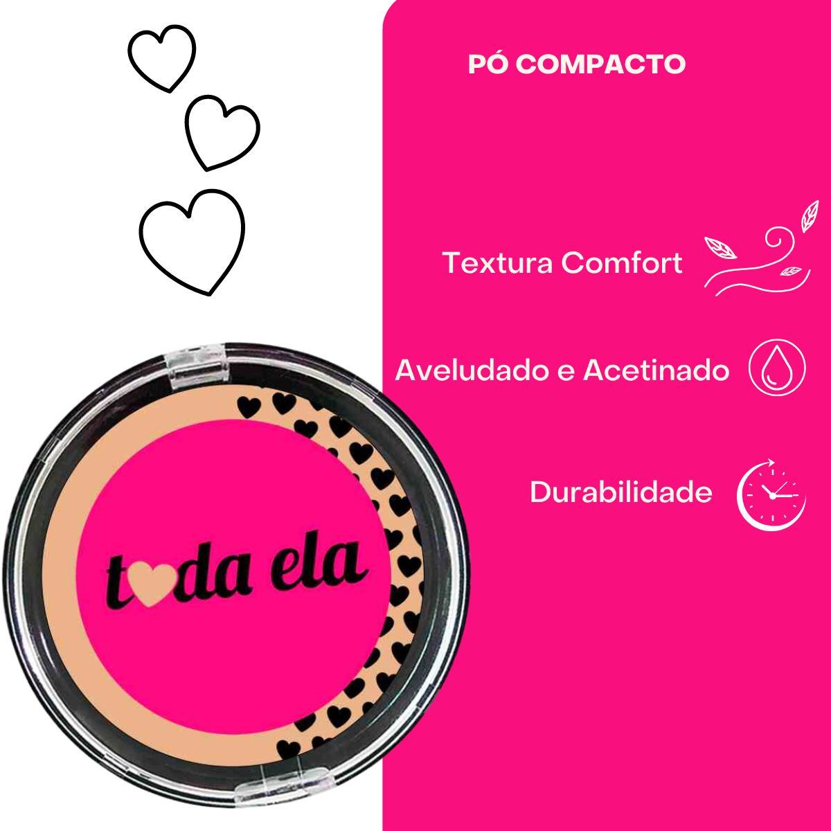 Miniatura Base De Maquiagem Em Pó Compacto Pele Bege 10G Pó De Rosto