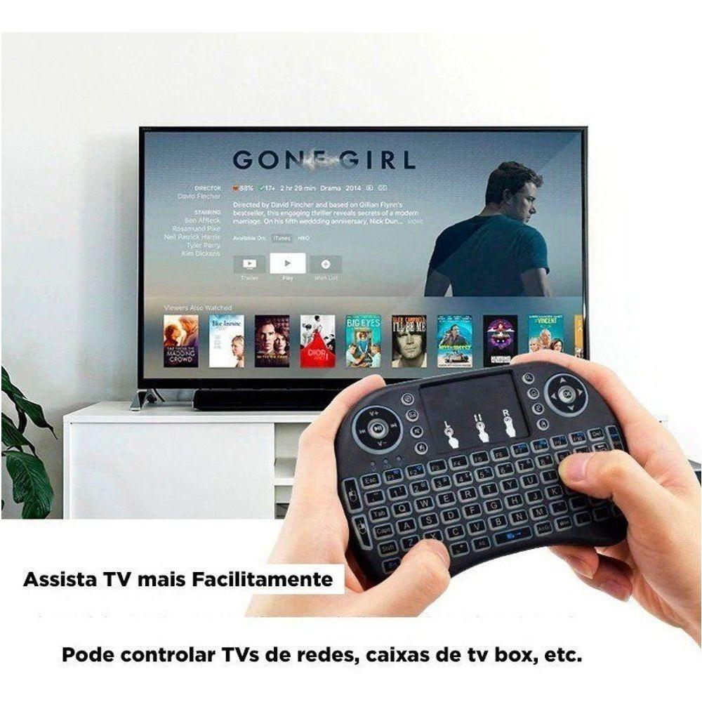 Miniatura Mini Teclado Usb Wireless Touchpad Sem Fio Android Tv Smart