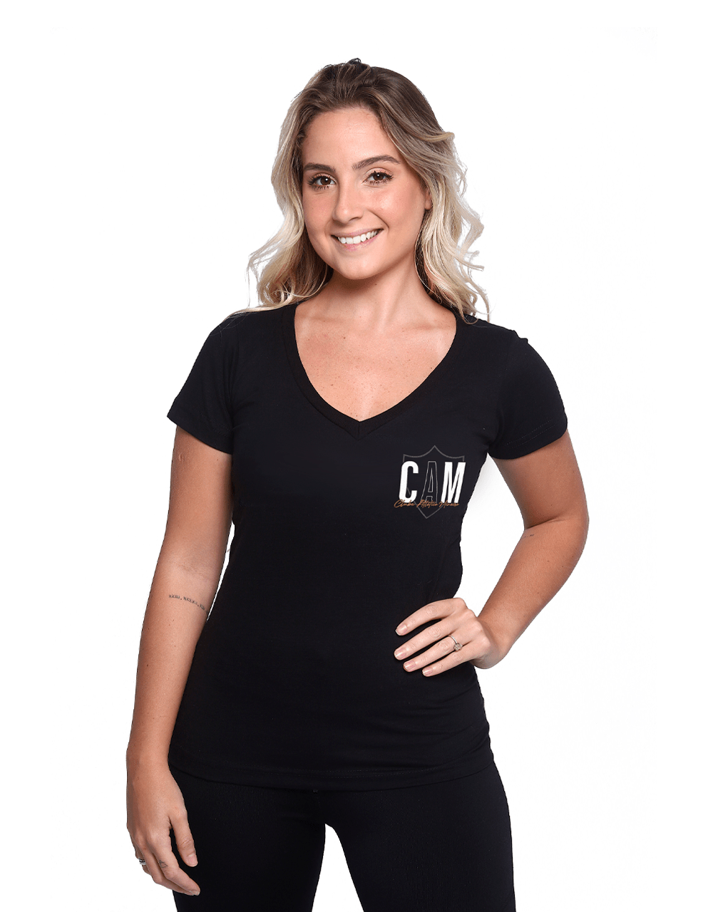 Camiseta Feminina "CAM" Clube Atlético Mineiro  - Preta