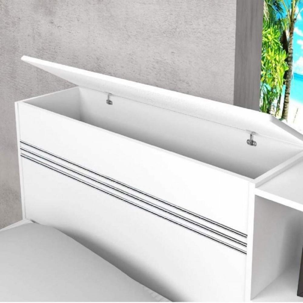 Cama Solteiro com Baú 2 Gavetas e Cama Auxiliar Jade Yescasa Branco Cama Solteiro com Baú 2 Gavetas e Cama Auxiliar Jade Espresso Móveis Branco