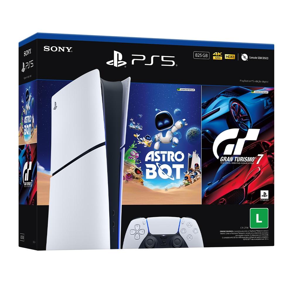 Miniatura Console Sony PlayStation 5 Slim, Edição Digital, 825 GB - Mais 2 Jogos