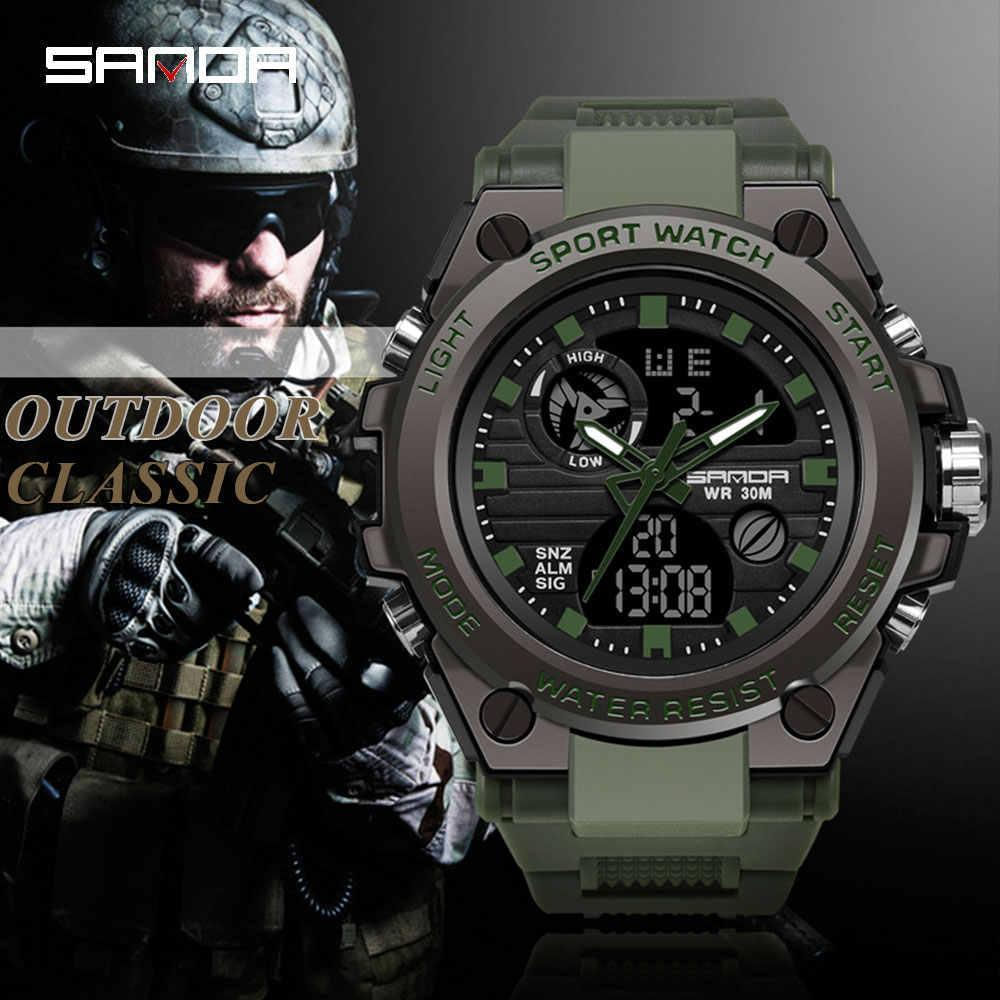 Miniatura Relógio Masculino Esportivo Sanda Modelo 739 Estilo Militar