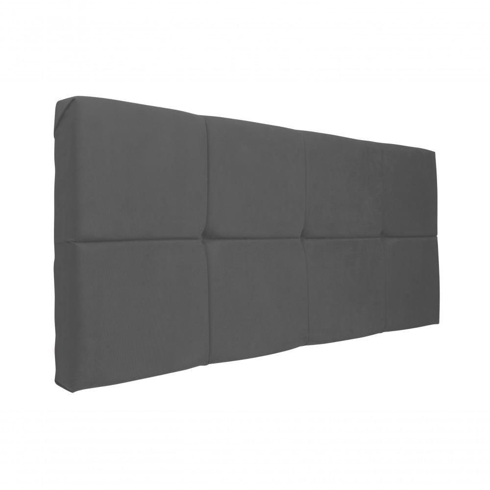 Miniatura Painel Cabeceira Estofado Decorativo Para Cama Casal 1,40Cm Cinza Smf Decor