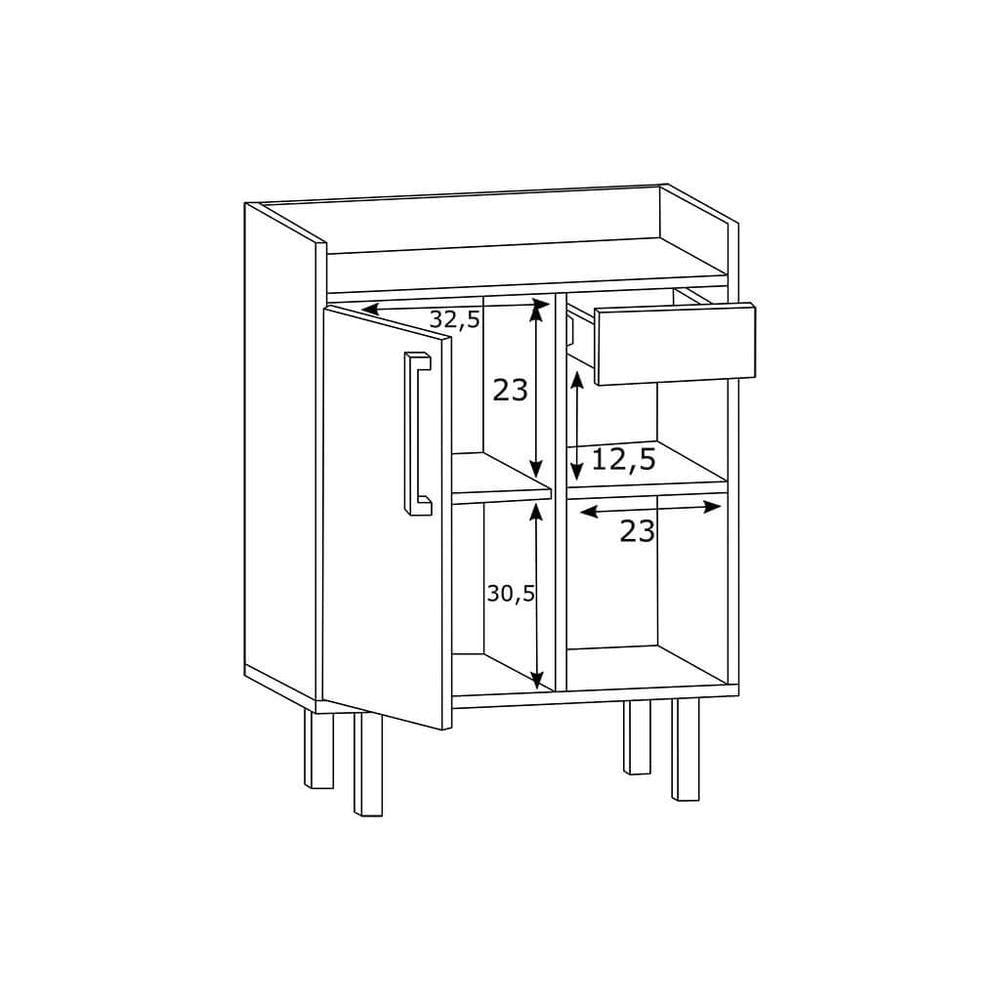 Miniatura Gabinete Para Banheiro 2 Portas Preto