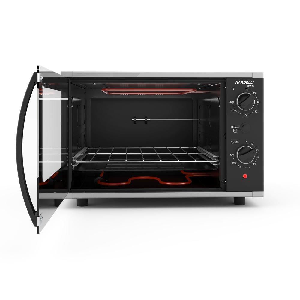 Miniatura Forno Elétrico De Bancada Nardelli Top 40 Litros Preto 110V