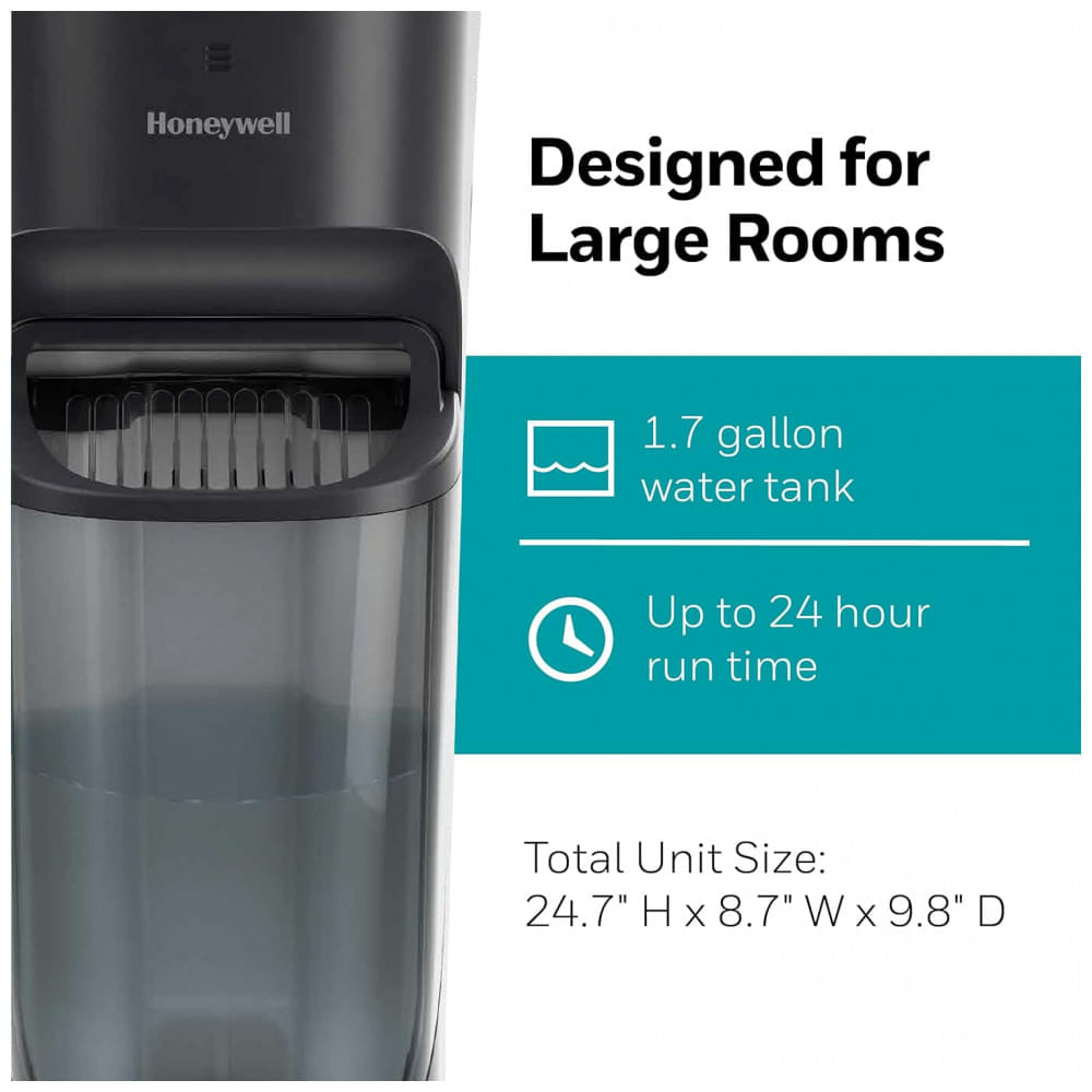 Umidificador de Torre 5L com Preenchimento Superior e Painel Digital, Honeywell, Preto