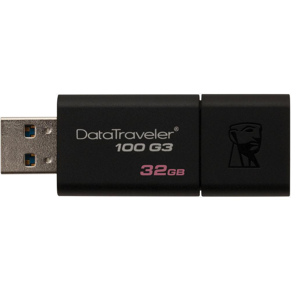 Miniatura Pendrive Kingston 32Gb Datatraveler Usb 3.1 Dt100 G3 Lacrado 32gb - Preto - Pen-drive - Kingston