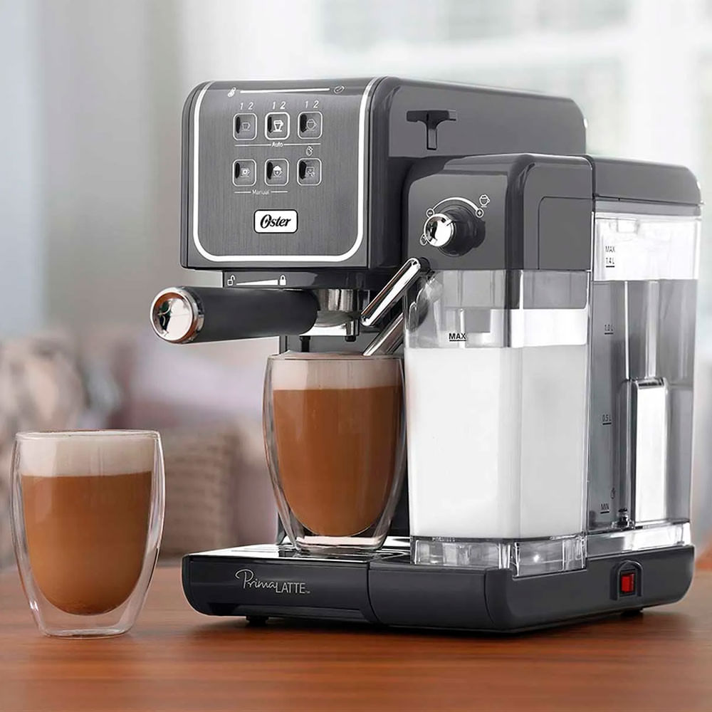 Miniatura Cafeteira Espresso Oster PrimaLatte Touch Cinza - 220V