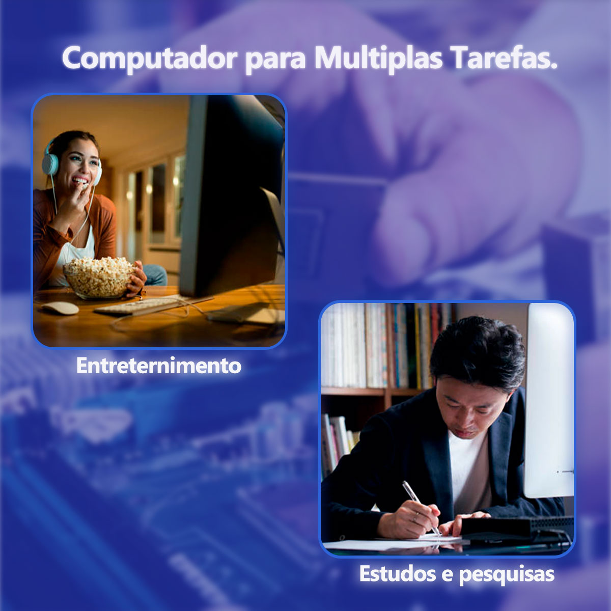 Miniatura Computador Desktop Slim, Intel Core I7 6º Ger, 8GB RAM, SSD 240GB, Conexões USB/VGA/HDMI/LAN/SOM