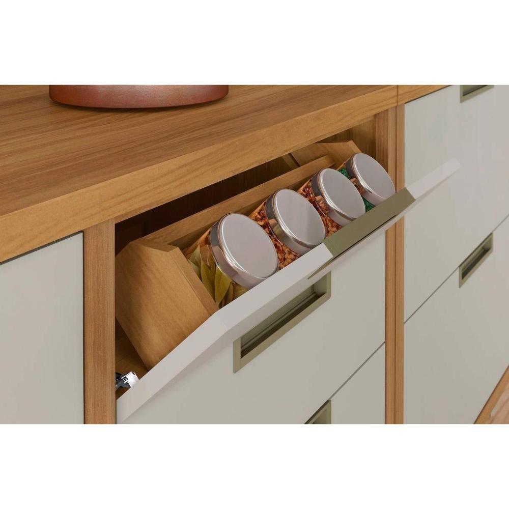 Kit Cozinha Completa 6 Peças Imperatriz (3aéreos+2balcões+1paneleiro) C6p85 Freijo-off White - Nesher