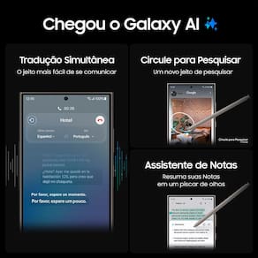 Miniatura Smartphone Samsung Galaxy S24 Ultra Titânio Cinza 256GB, Inteligência Artificial, Tela de 6.8", 12GB RAM, S Pen, Processador Snapdragon 8 Gen 3