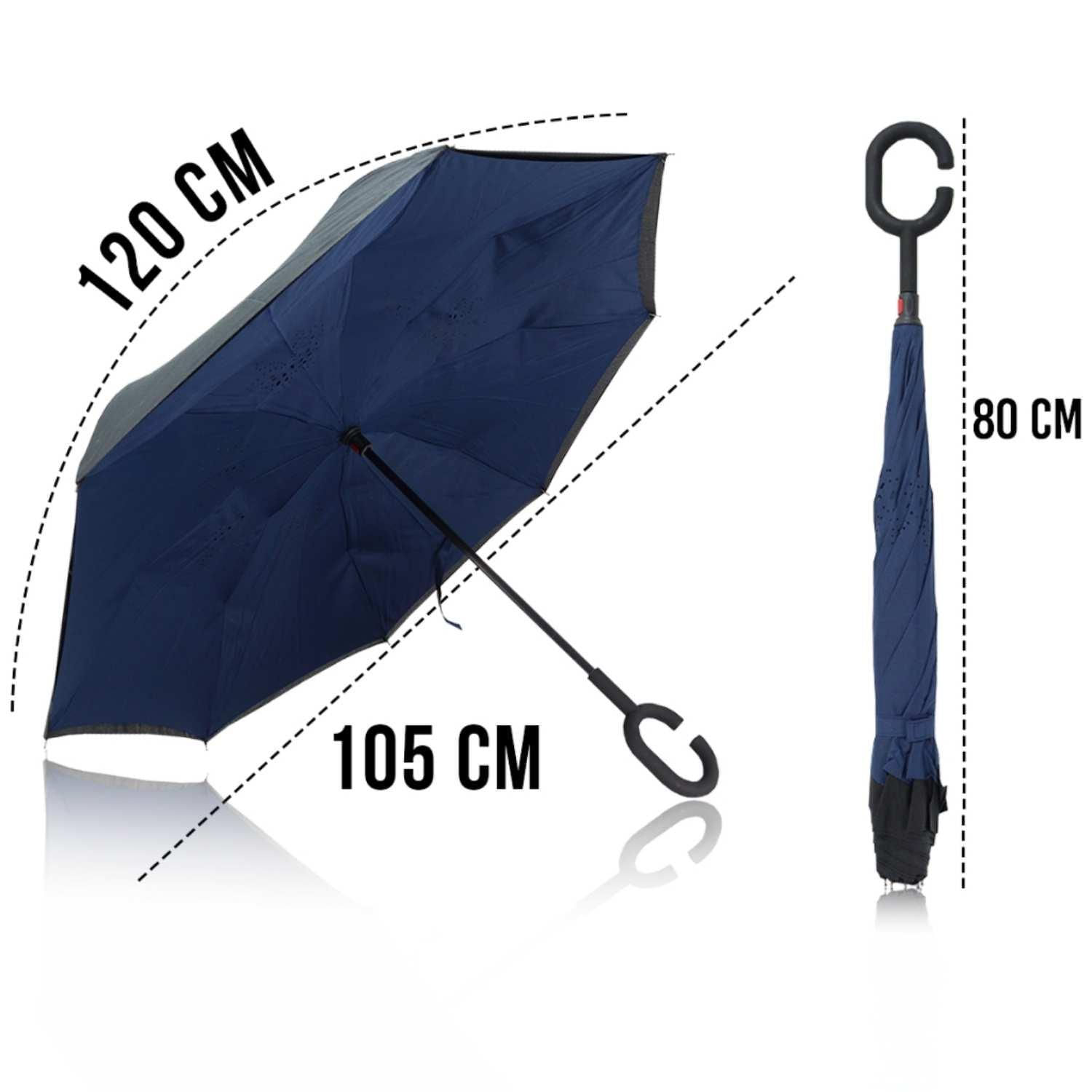 Guarda Chuva Invertido Grande Sombrinha Abre Fecha Contrário