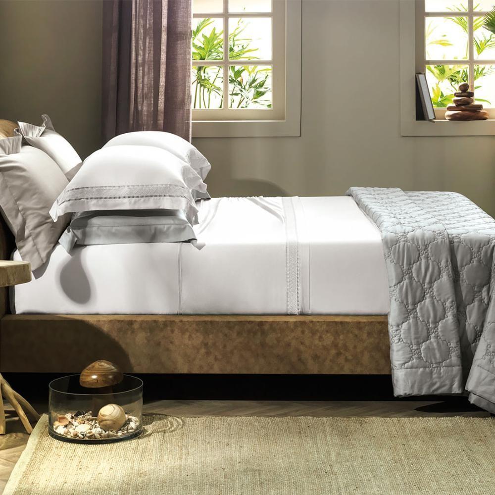 Jogo De Cama Queen Altenburg Cetim Bambu 300 Fios Unitá Branco