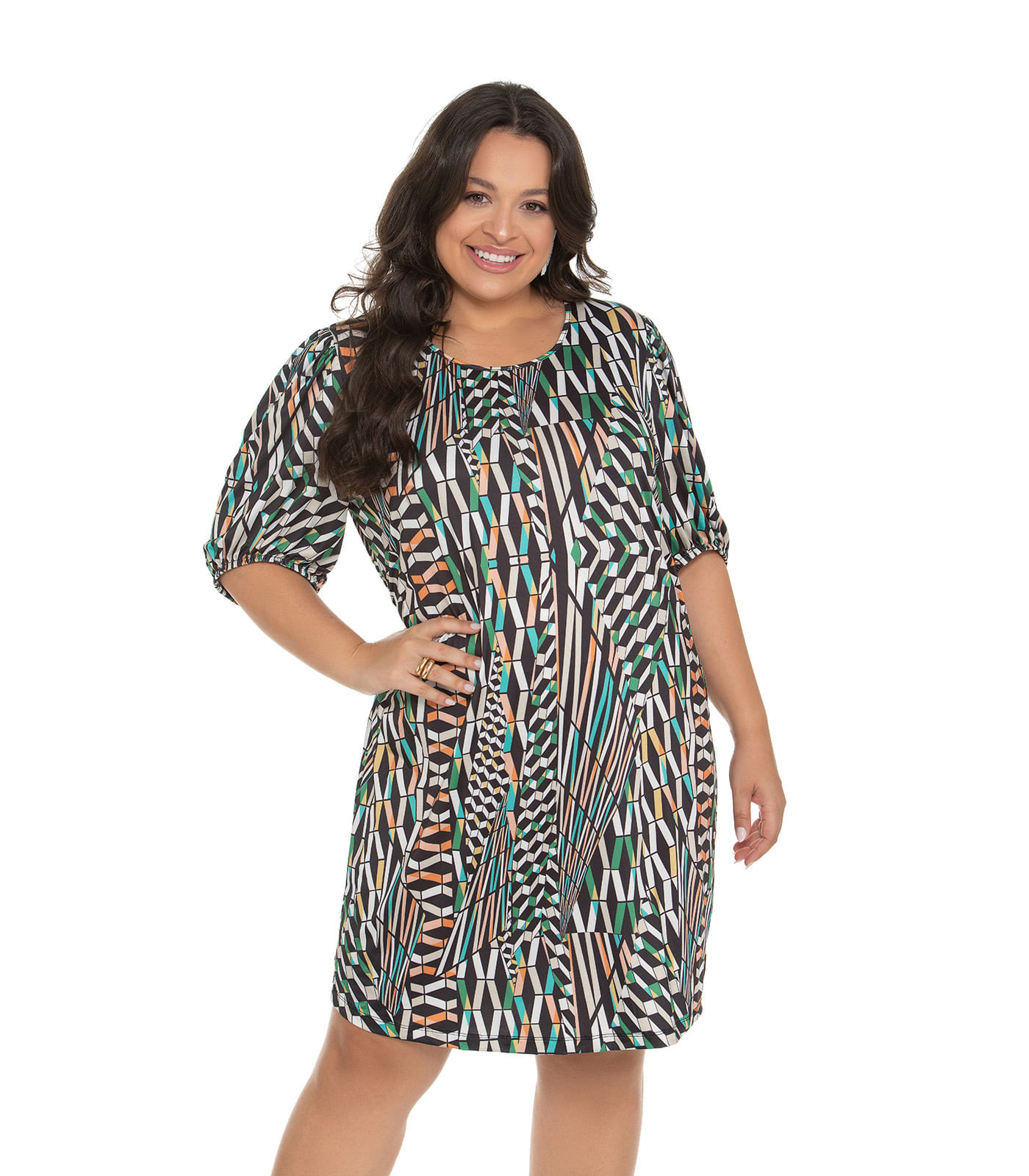 Miniatura Vestido Plus Size Liganete Strong Secret Glam Preto Plus G1