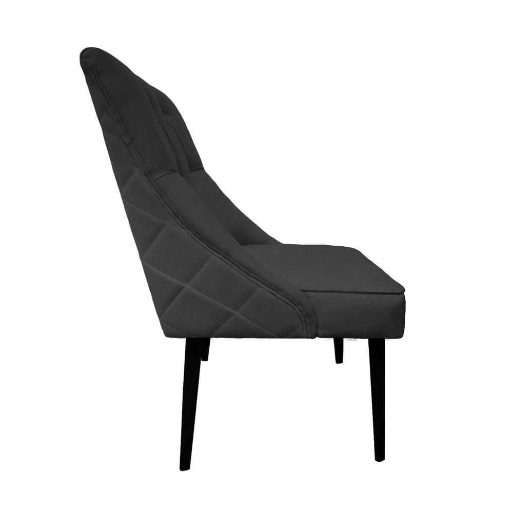 Miniatura Cadeira De Jantar Bela Capitone Suede Grafite