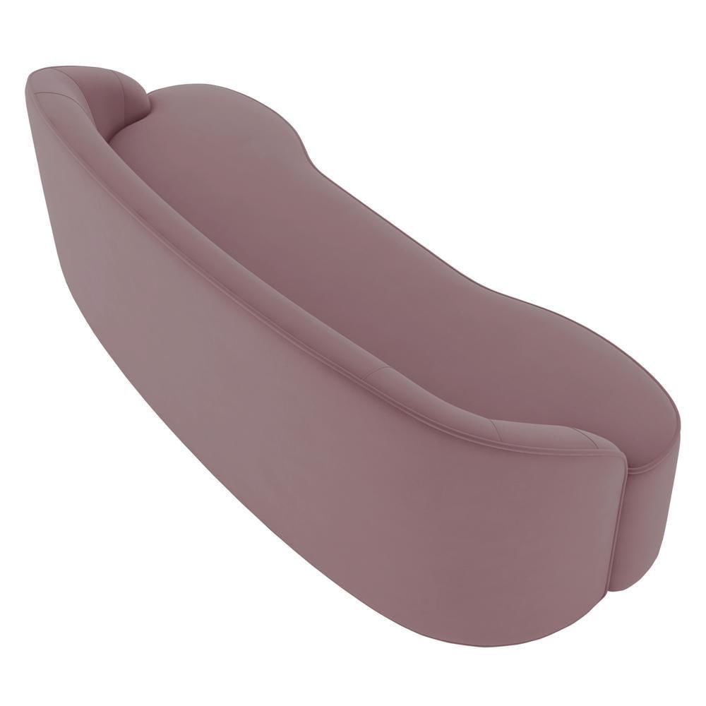 Sofá 3 Lugares Para Sala De Estar Living 210cm Theo D06 Veludo Rosa - Mpozenato