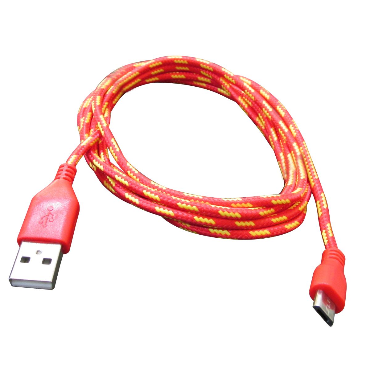 Miniatura Cabo Carregador Estilo Corda Usb 2 Metros Vermelho - Matecki