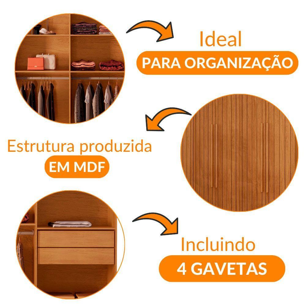 Guarda Roupa Casal Marrocos Mdf 8 Portas Moderna Mobília Naturalle