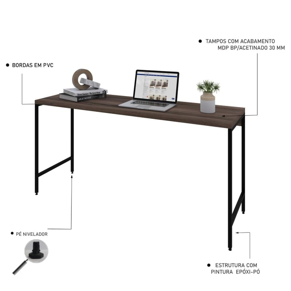 Miniatura Escrivaninha Industrial 150cm Active Espresso Móveis Nogal
