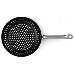 Miniatura Frigideira Grill Multiflon Profissional Antiaderente Quartzo Inox com Cabo - 32 cm
