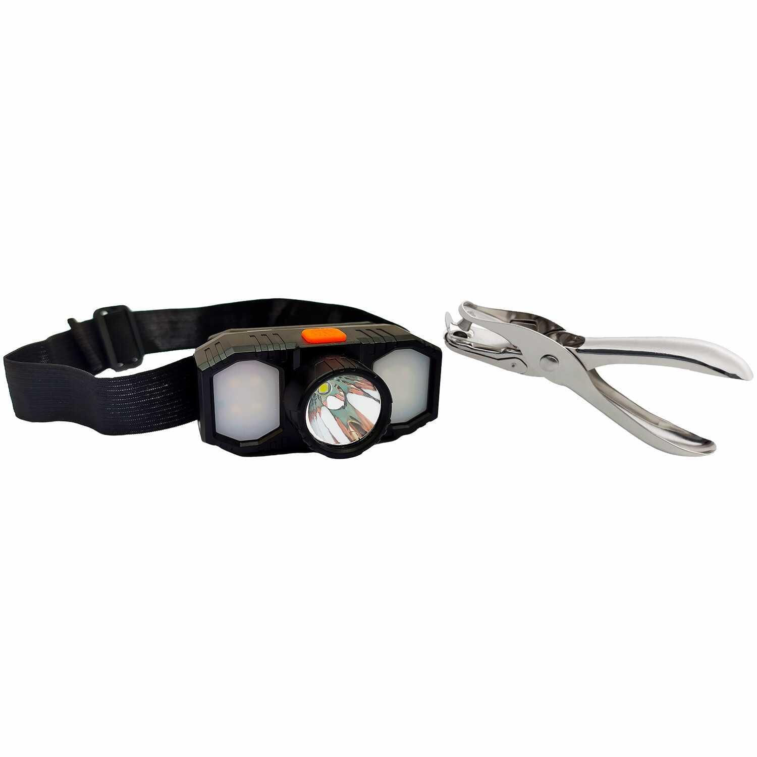 Miniatura Lanterna Cabeça Recarregavel 3 Led Muito Forte Perfurador