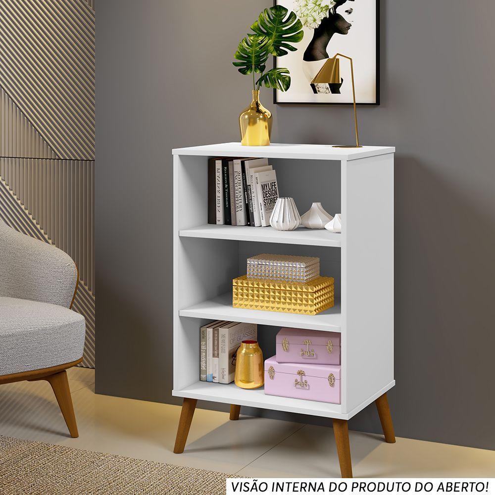 Miniatura Organizador Cali Branco Base Madeira Maciça E Mdf 2 Portas