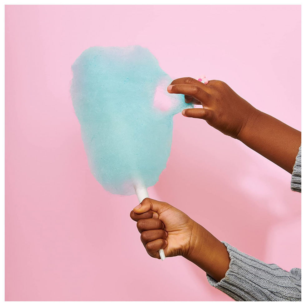 Miniatura Cotton Candy Express CC1000 S Máquina de Algodão Doce Elétrica Profissional com 5 Pacotes de Açúcar, 110V, Rosa