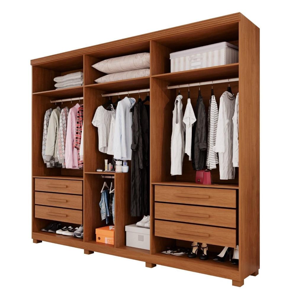 Guarda-roupa Closet 6 Gavetas com Pés Florianópolis Espresso Móveis Cinamomo