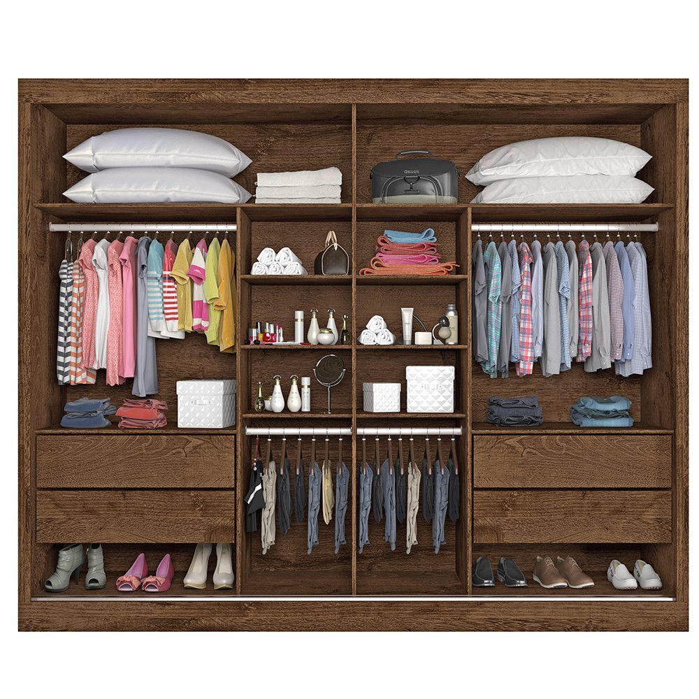 Roupeiro Verona Plus 2 Porta Espelhado Brauna/ Off White