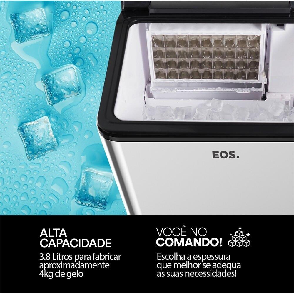 Miniatura Máquina de Gelo 35 kg Inox Ice Compact - EMG35 EOS 110V