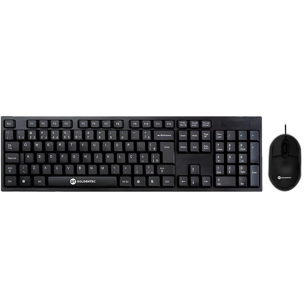 Miniatura Kit Teclado E Mouse Usb, 1.200 Dpi, Slim Goldentec Gt850