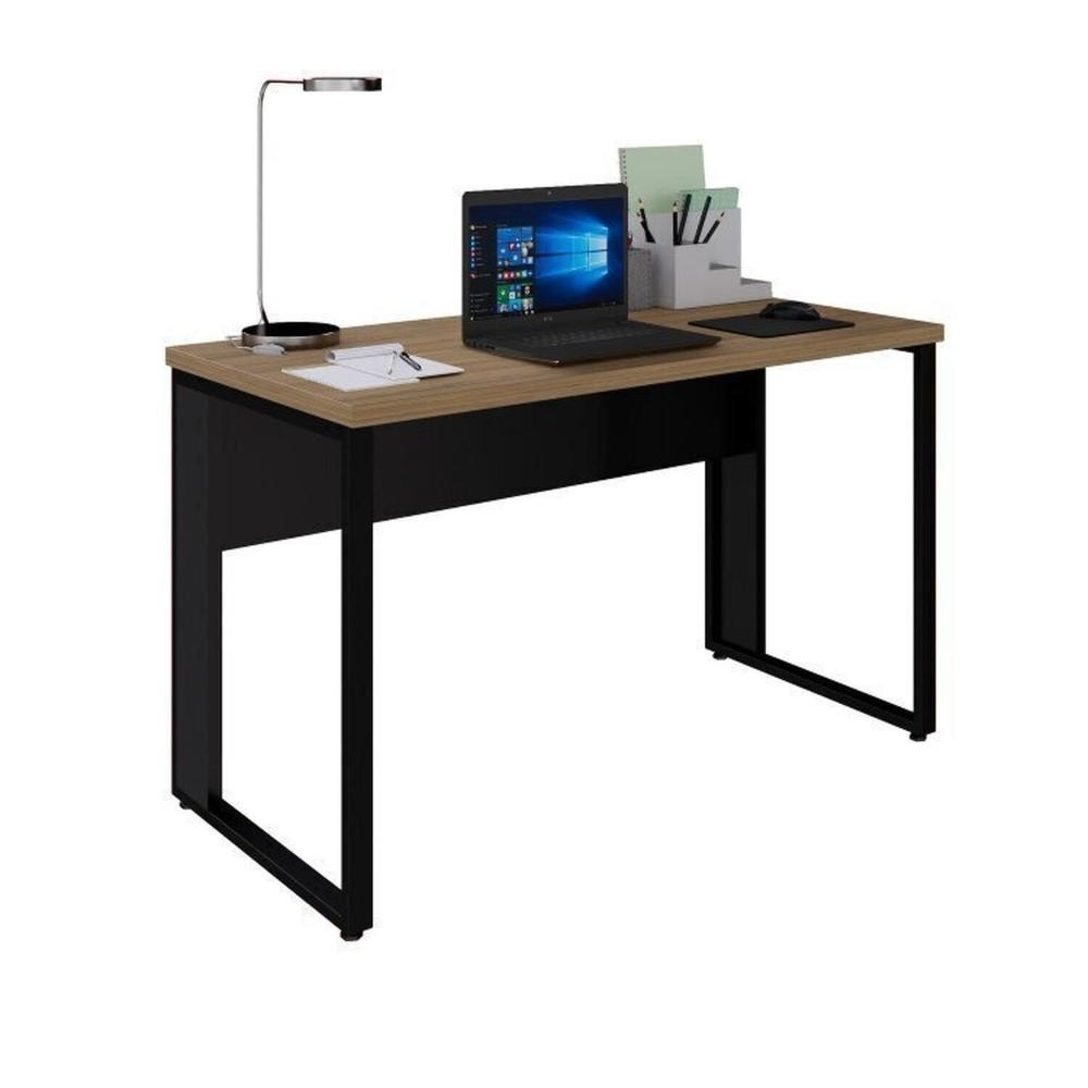 Mesa para Escritório Diretor em L 120x150cm Marrom/Preto