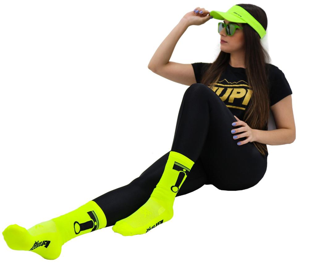 Viseira para Corrida Microfibra HUPI Verde Flúor VERDE