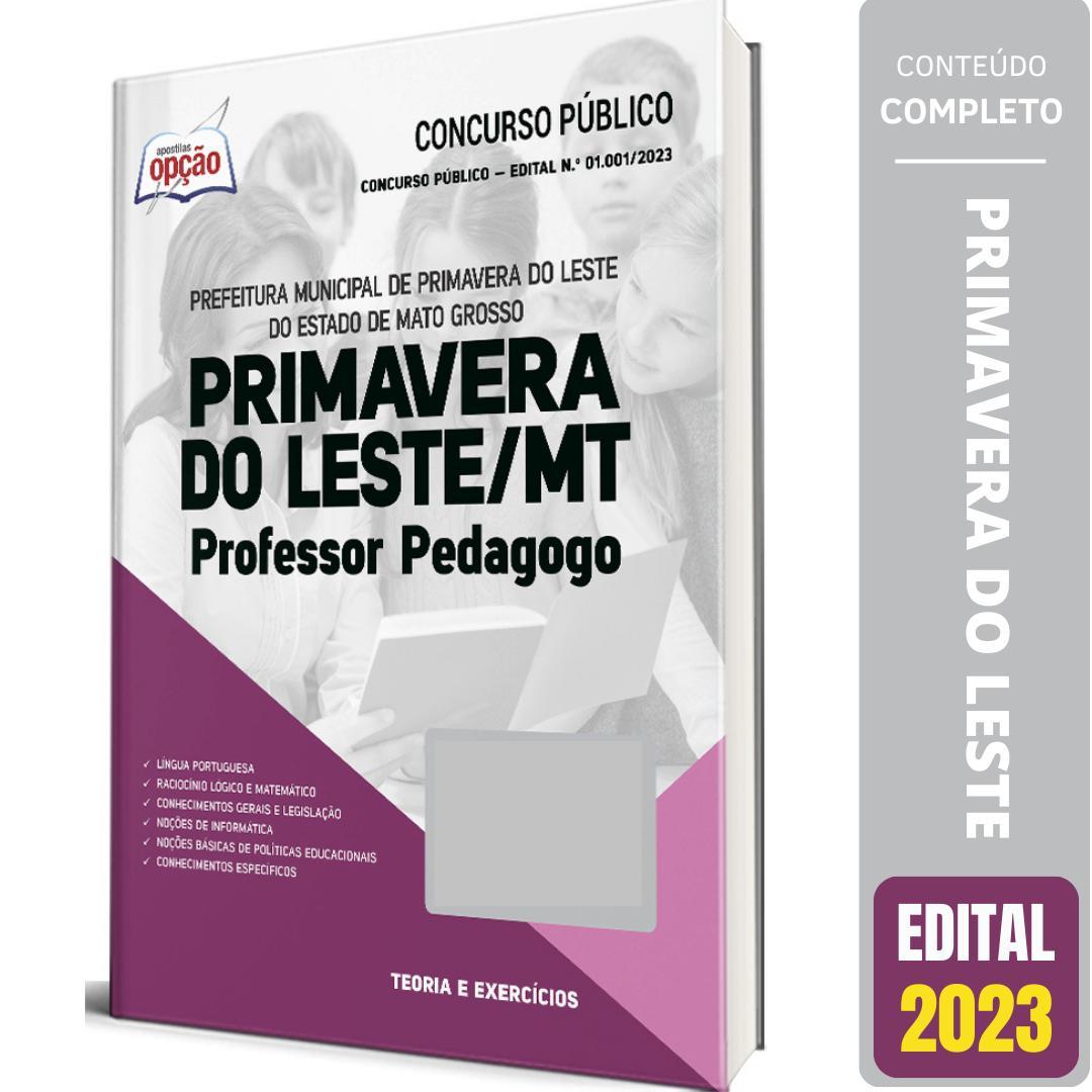 Miniatura Apostila Primavera Do Leste Mt 2023 - Professor Pedagogo