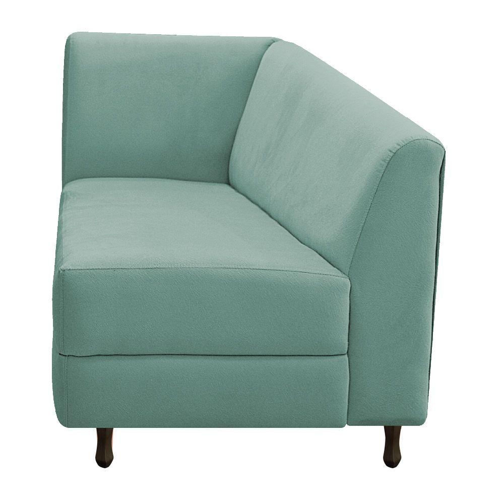 Miniatura Diva Recamier Heitor 185cm Lado Direito Linho Azul Turquesa