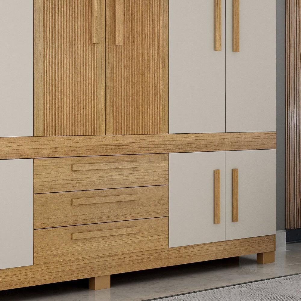 Guarda-roupa Casal 10 Portas 100% Mdf Lucca Cinamomo/Off White
