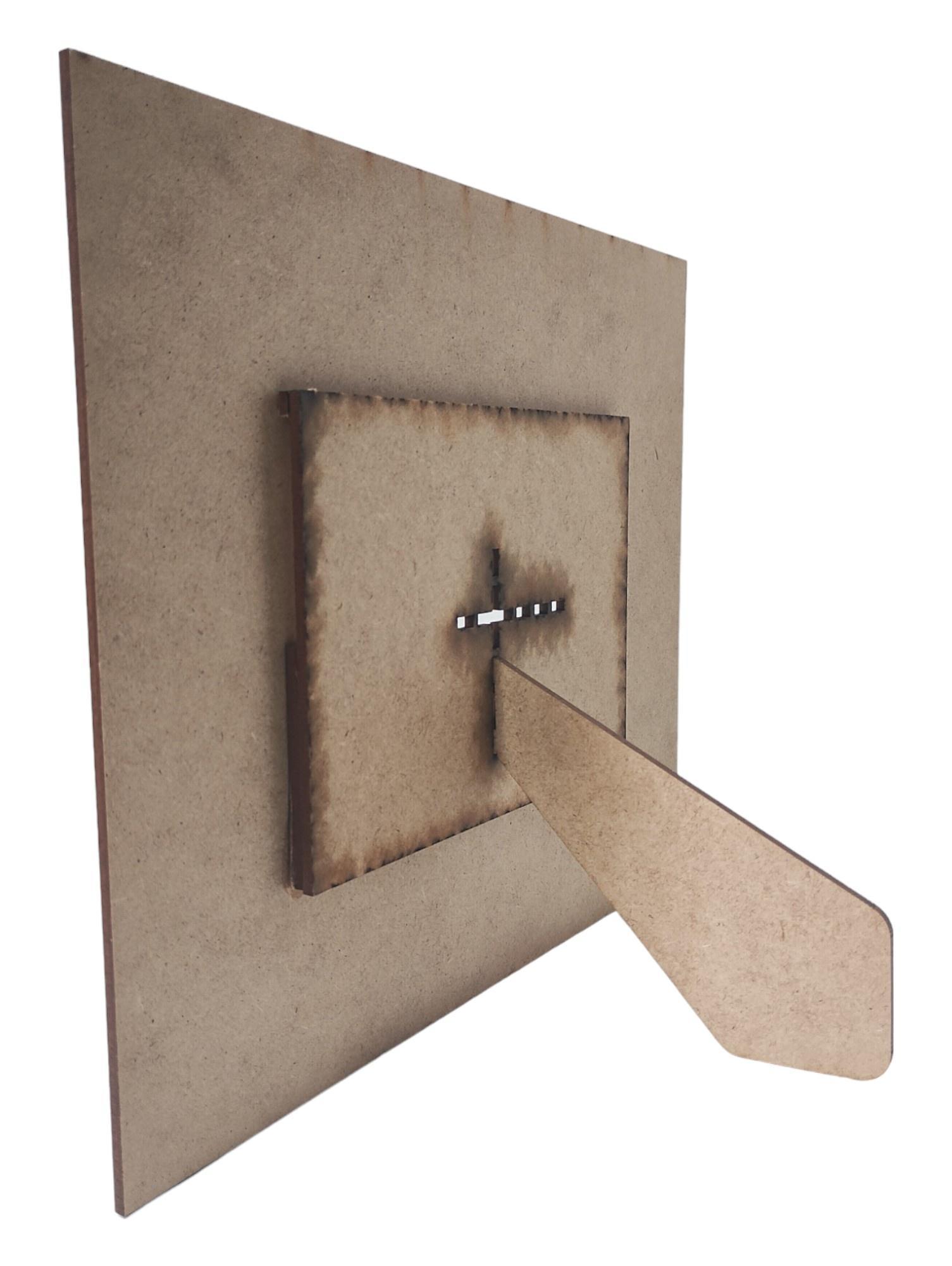 Miniatura Kit 20 Porta Retrato Mdf Cru Foto 10X15 Quadrado Liso