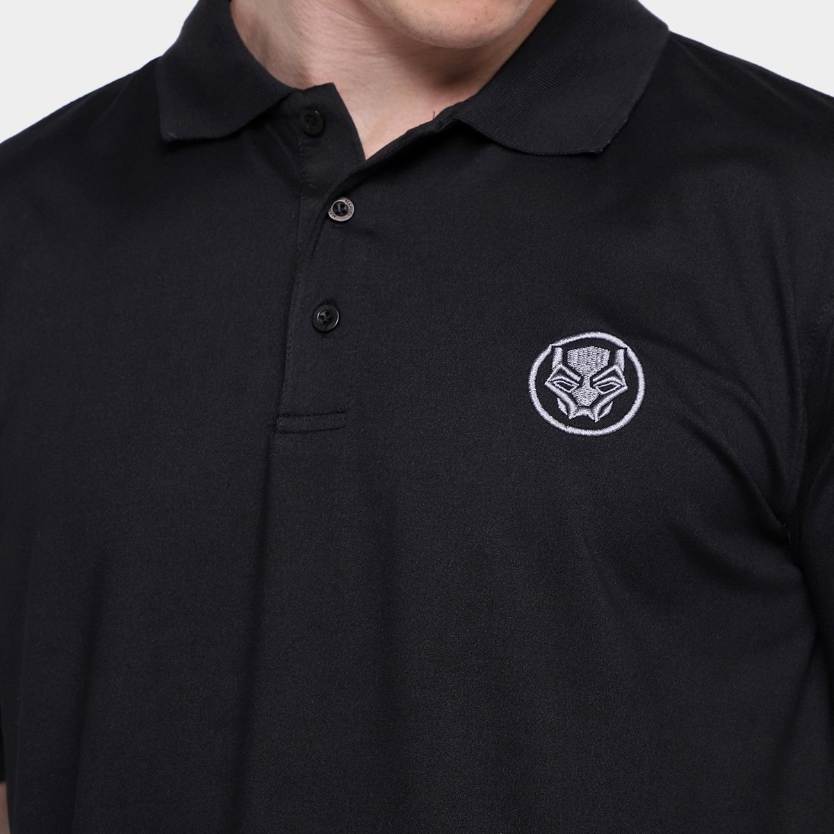 Miniatura Camisa Polo Mooncity Pantera Negra Masculina Preto - G