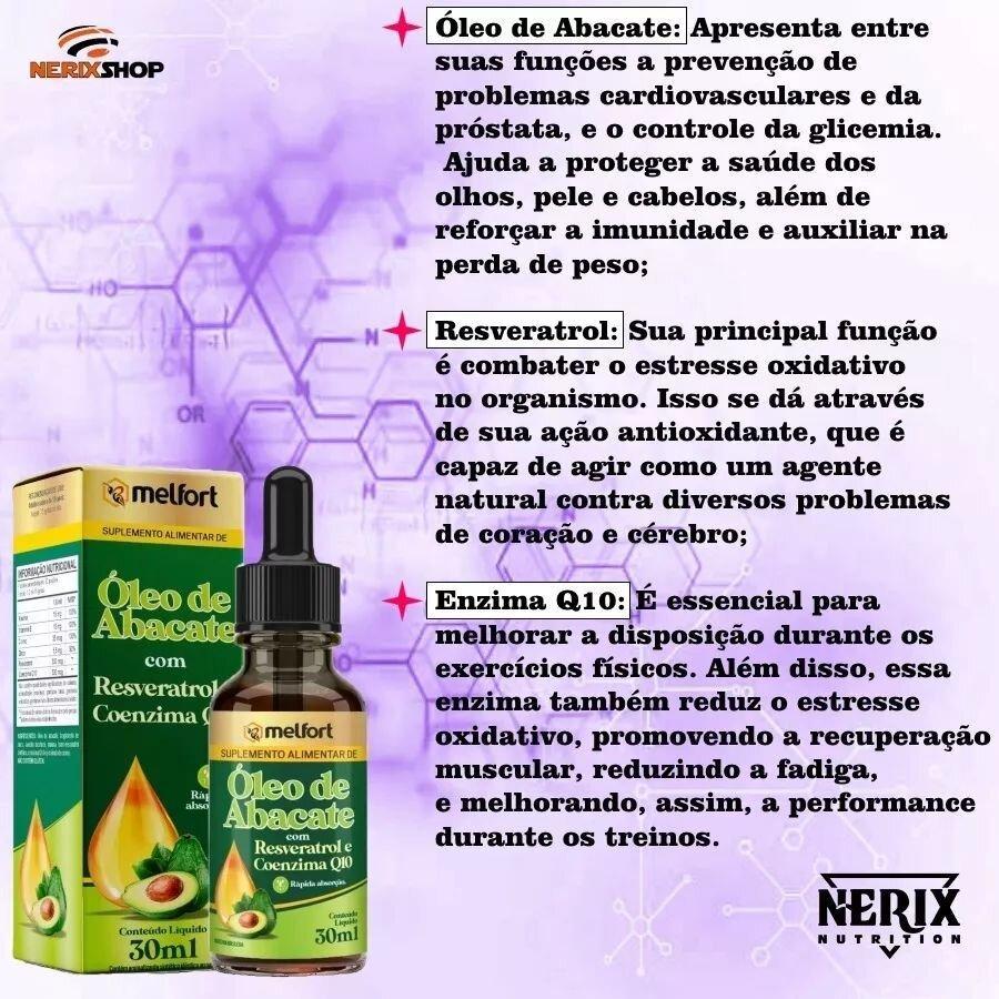 Miniatura Óleo De Abacate Com Resveratrol E Coenzima Q10 30Ml