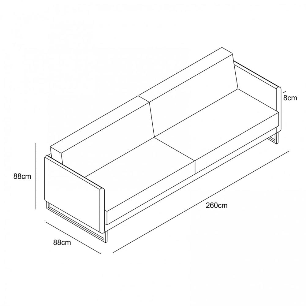 Miniatura Sofa 4 Lugares Live Neo Preto