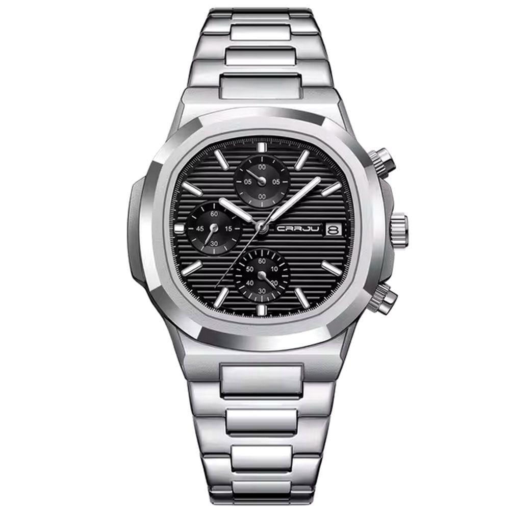 Miniatura Relógio De Pulso Masculino Analógico Com Pulseira De Aço Inoxidável Impermeável 3atm Preto