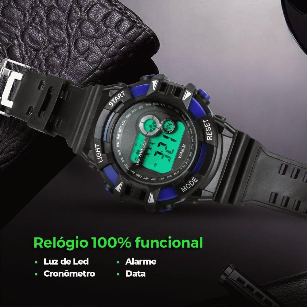 Miniatura Relogio Infantil Digital Silicone Menino Criança Caixa