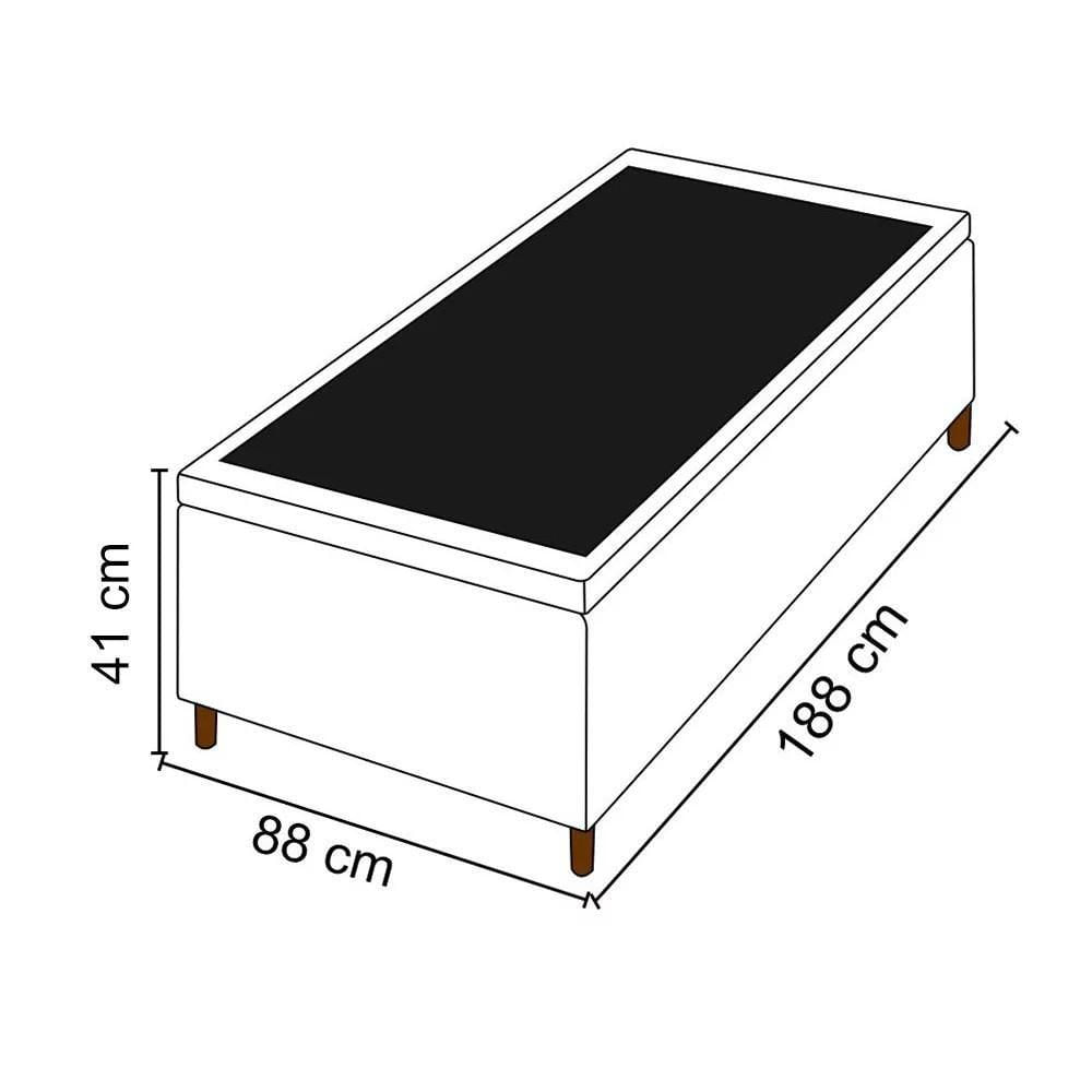 Miniatura Base Para Cama Box Baú Solteiro 88x188cm Hit I02 Suede Preto - Mpozenato