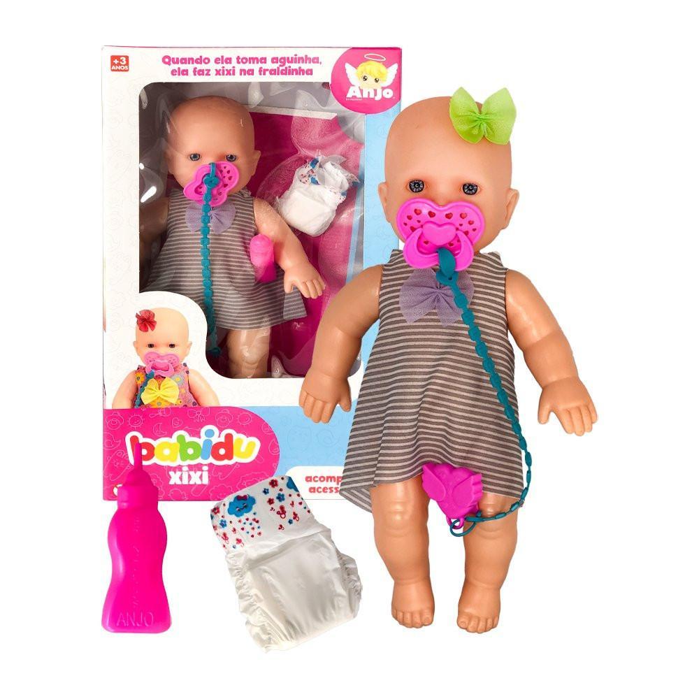 Miniatura Boneca Babidu Faz Xixi na Fralda - Brinquedo Educativo