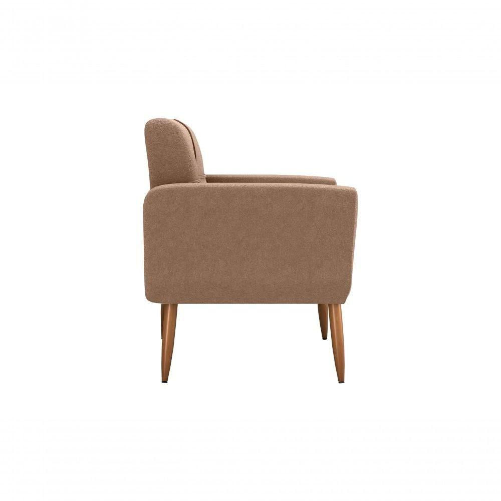 Miniatura Kit Poltrona Decorativa Sala + Puff Havana Matrix Marrom