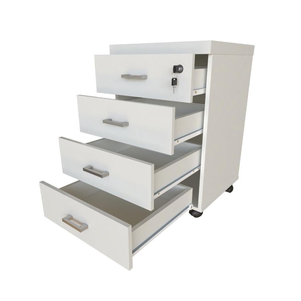 Conjunto Escritório / Home Office Kit com Mesa, Gaveteiro e Prateleira