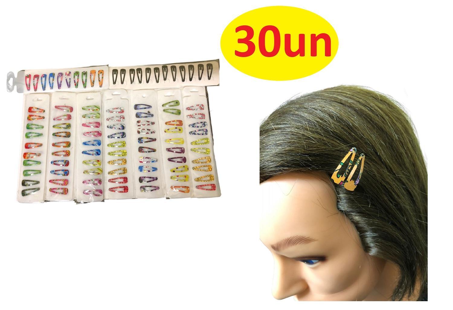 Miniatura Presilhas Tic Tac Pequenas 3cm Sortidas - 30 Unidades