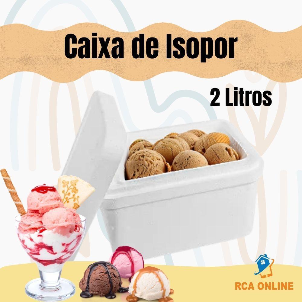 Miniatura Caixas De Isopor Eps 2 Litros Kit 5 Unid Sorvetes E Gelatos
