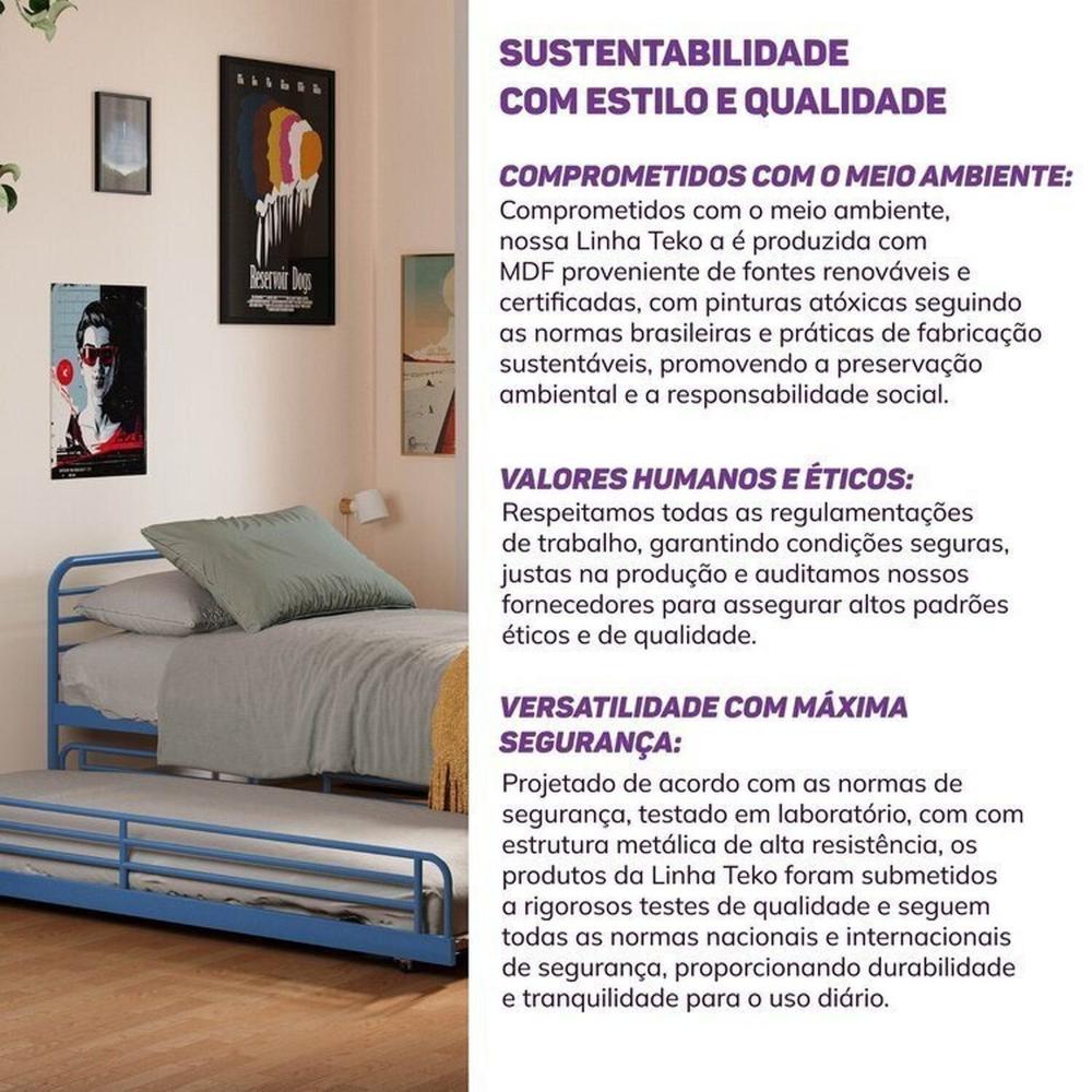Conjunto Bicama Infantil / Juvenil Teko Casatema Azul /Álamo